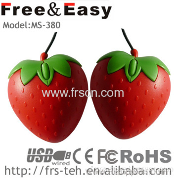 Lovely Strawberry Wired Gift Mouse Computer Mouse 